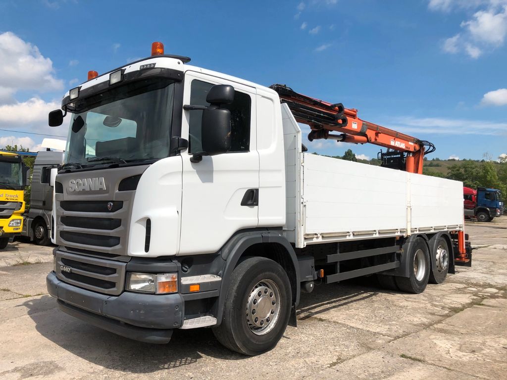 Scania 440 Baustoff Atlas Kran 170-2V-A12 Zange Lenkach